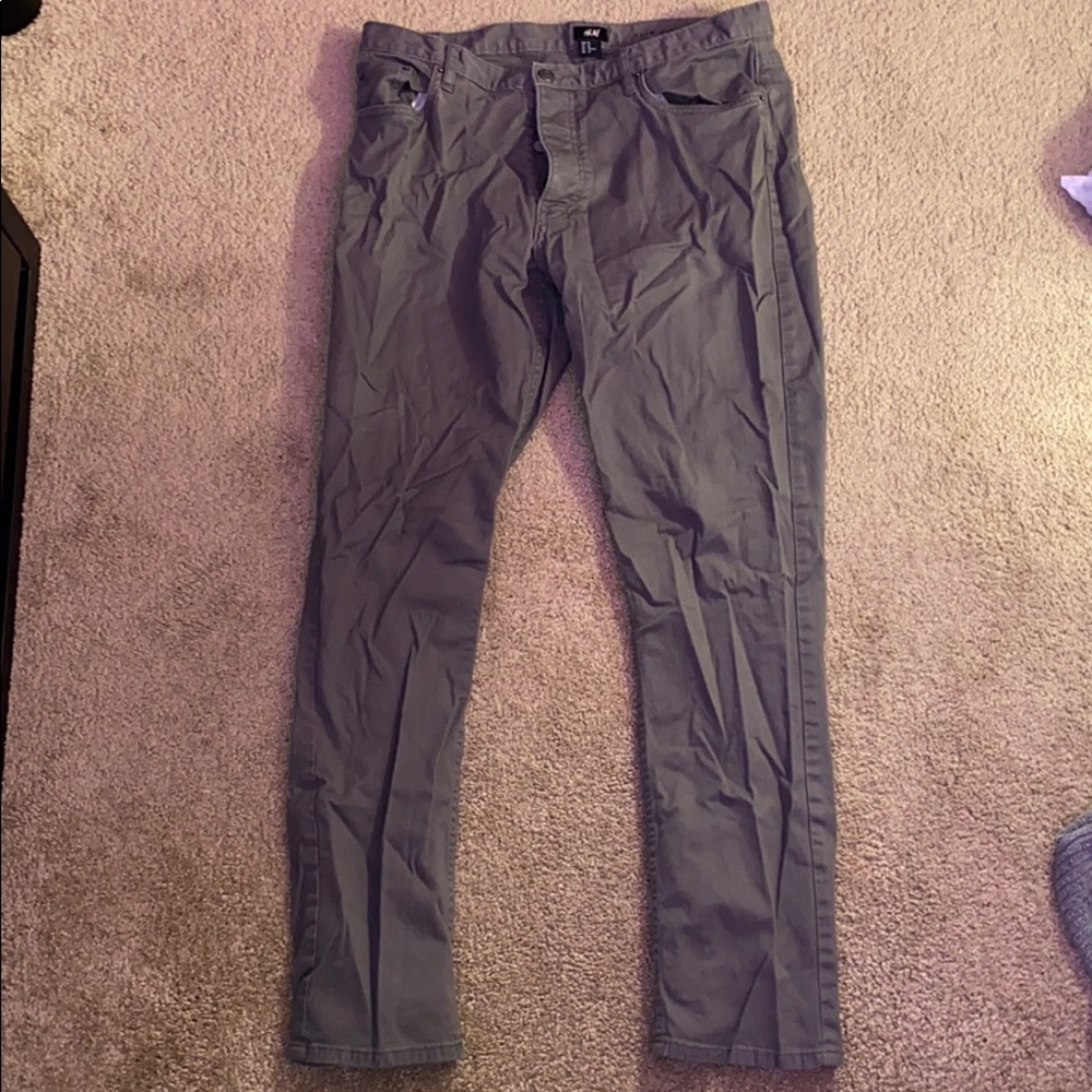 H&M navy green slim fit pants. Size 33
